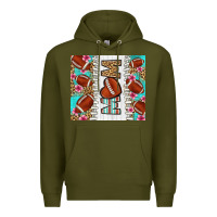 Army Green american football mom Premium Hoodie - LillyAllenDesigns