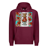 Burgundy american football mom Premium Hoodie - LillyAllenDesigns