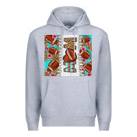Heather Grey american football mom Premium Hoodie - LillyAllenDesigns