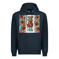 Navy american football mom Premium Hoodie - LillyAllenDesigns