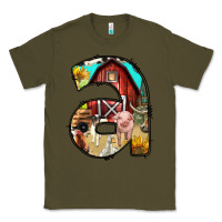 Army Green farm life alphabet lowercase letters a Classic Tee - BundleAndBundleShop