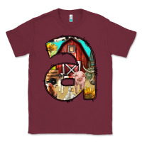 Burgundy farm life alphabet lowercase letters a Classic Tee - BundleAndBundleShop