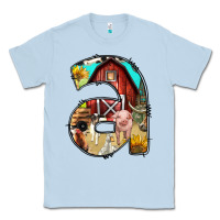 Dusty Blue farm life alphabet lowercase letters a Classic Tee - BundleAndBundleShop