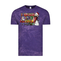Cloud Purple I Believe In Santa And Coffee Vintage Tee - CowhideDigitalArt