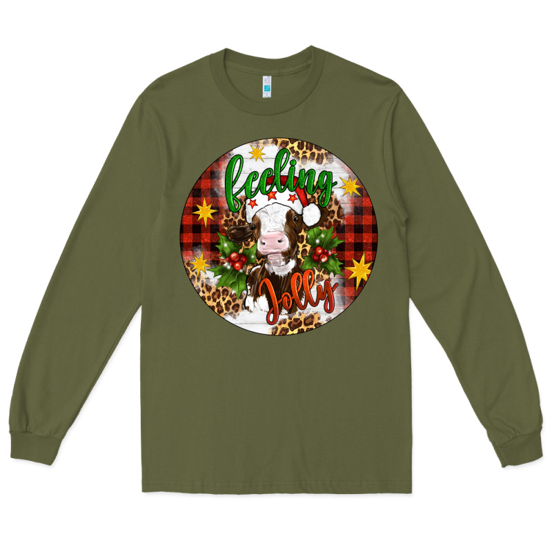 Christmas Feeling Jolly Cow Ornament Long Sleeve Tee by Artiststas | Teevron