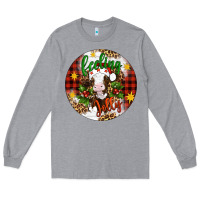 Heather Grey Christmas feeling jolly cow ornament Long Sleeve Tee - Artiststas