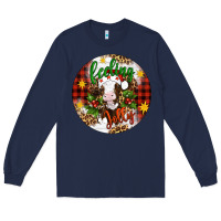 Navy Christmas feeling jolly cow ornament Long Sleeve Tee - Artiststas