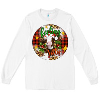 White Christmas feeling jolly cow ornament Long Sleeve Tee - Artiststas