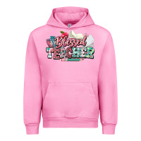 Fuchsia Pink blessed teacher school Urban Hoodie - NancyCooperArtShop