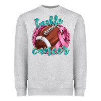 Heather Grey Tackle Cancer Football Heavyweight Sweatshirt - texasbilliewilder