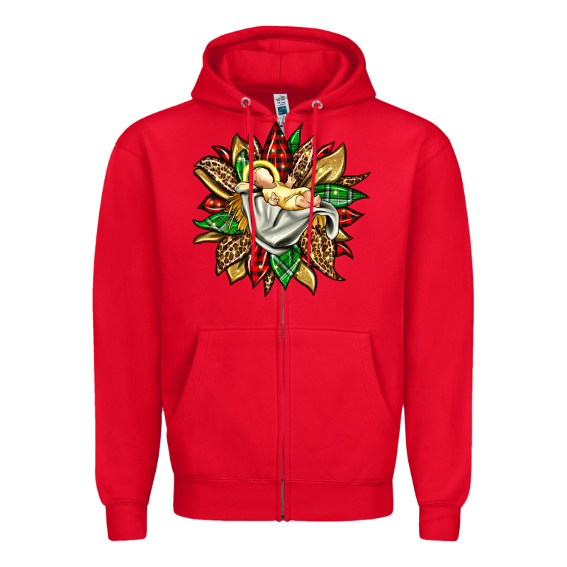 Christmas Baby Jesus Sunflower Zipper Hoodie by Jasminsmagicworld | Teevron