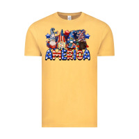 Vintage Mustard America gnomes 4th of July Vintage Tee - CowGirlArtShop