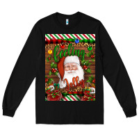 Black Christmas Feeling Jolly Santa Long Sleeve Tee - Artiststas