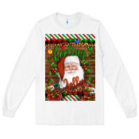 White Christmas Feeling Jolly Santa Long Sleeve Tee - Artiststas