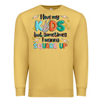 Antique Gold i love my kids but sometimes i wanna square up Premium Sweatshirt - MaliasSmallBusiness