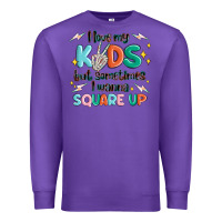 Purple i love my kids but sometimes i wanna square up Premium Sweatshirt - MaliasSmallBusiness