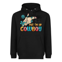 Black western turquoise put em up cowboy Heavyweight Hoodie - MaliasSmallBusiness