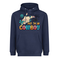 Navy western turquoise put em up cowboy Heavyweight Hoodie - MaliasSmallBusiness