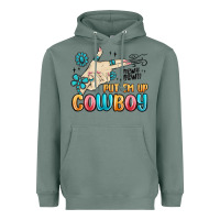 Sage western turquoise put em up cowboy Heavyweight Hoodie - MaliasSmallBusiness
