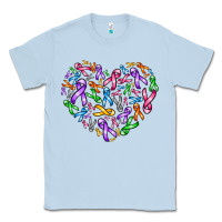 Dusty Blue cancer ribbon heart Classic Tee - AdoDesignShop