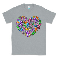 Heather Grey cancer ribbon heart Classic Tee - AdoDesignShop