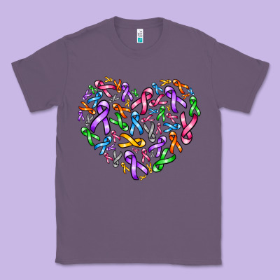 Cancer Ribbon Heart Classic Tee Designed By Adodesignshop
