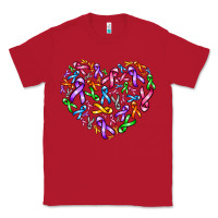 Red cancer ribbon heart Classic Tee - AdoDesignShop