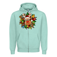 Seafoam Christmas reindeer sunflower Zipper Hoodie - Jasminsmagicworld