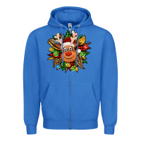 True Royal Christmas reindeer sunflower Zipper Hoodie - Jasminsmagicworld