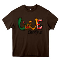 Chocolate Brown love Christmas Heavy Core Tee - CowhideDigitalArt