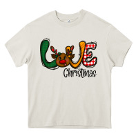 Cream love Christmas Heavy Core Tee - CowhideDigitalArt