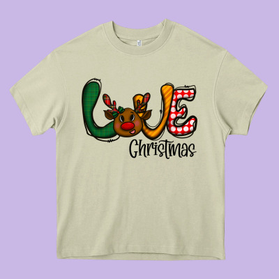 Love Christmas Heavy Core Tee Designed By Cowhidedigitalart