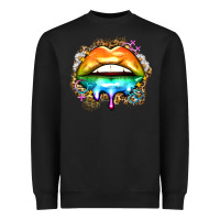 Black rainbow lips Heavyweight Sweatshirt - Zillion Design Studio