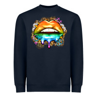 Navy rainbow lips Heavyweight Sweatshirt - Zillion Design Studio
