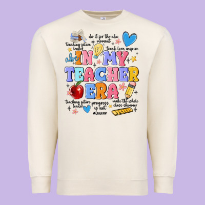 In My Teacher Era Premium Sweatshirt Designed By Maliassmallbusiness