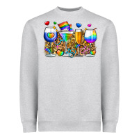 Heather Grey pride wine cups Heavyweight Sweatshirt - Zillion Design Studio