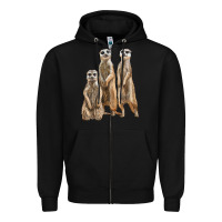 Black 3 meerkat Zipper Hoodie - LillyAllenDesigns