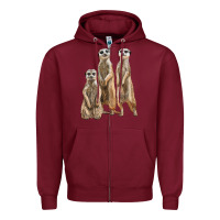 Burgundy 3 meerkat Zipper Hoodie - LillyAllenDesigns