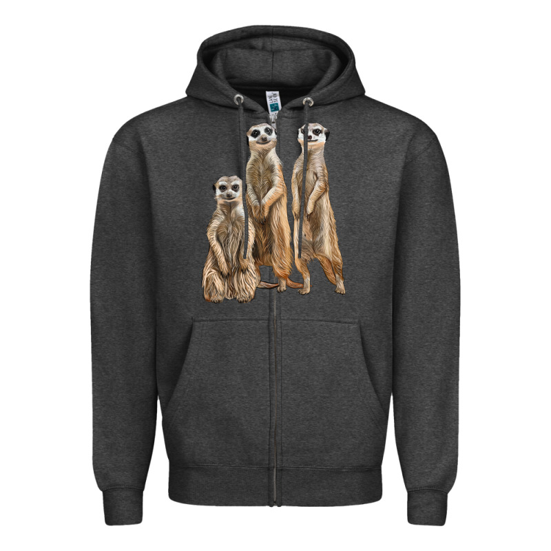 3 Meerkat Zipper Hoodie by LillyAllenDesigns | Teevron