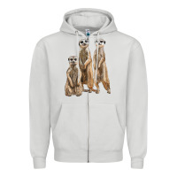 Dove Grey 3 meerkat Zipper Hoodie - LillyAllenDesigns
