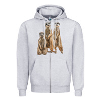 Heather Grey 3 meerkat Zipper Hoodie - LillyAllenDesigns