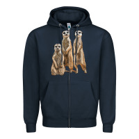 Navy 3 meerkat Zipper Hoodie - LillyAllenDesigns