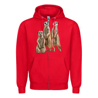 Red 3 meerkat Zipper Hoodie - LillyAllenDesigns