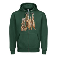 Sports Green 3 meerkat Zipper Hoodie - LillyAllenDesigns