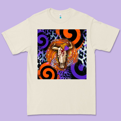 Halloween Bull Skull Premium Tee Designed By Barkaloodesign