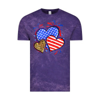 Cloud Purple American flag leopard hearts Vintage Tee - Neo Western