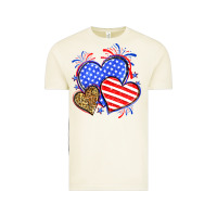 Vintage Arctic American flag leopard hearts Vintage Tee - Neo Western