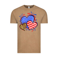 Vintage Coffee American flag leopard hearts Vintage Tee - Neo Western