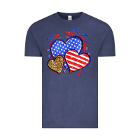 Vintage Denim American flag leopard hearts Vintage Tee - Neo Western