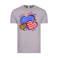 Vintage Zinc American flag leopard hearts Vintage Tee - Neo Western
